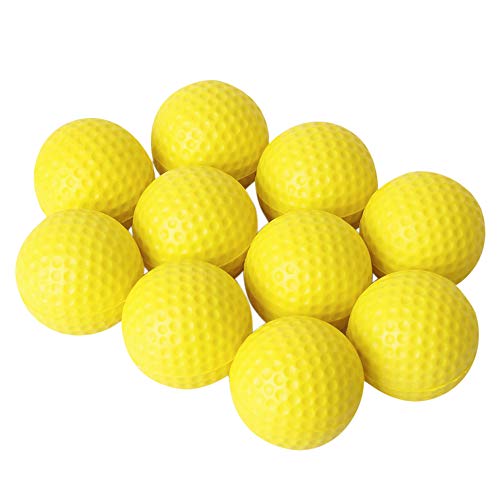 MOPOIN Bolas de golf, 10 pelotas de golf amarillas de poliuretano, bolas de espuma, pelotas de práctica de golf, para jardín, interior y exterior, niños, mascotas, bolas para divertirse