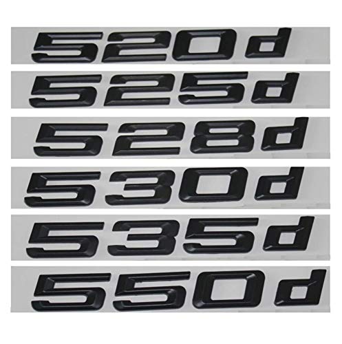 Negro 520d 525d 528d 530d 535d 550d Trasero Boot Techo Letras Emblema Insignia Emblema para BMW Serie 5 E39 E60 E61 F10 F11 (525d,Negro Mate)