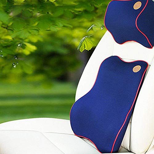 NUIOsdz 1 Juego de Espuma viscoelástica Suave, extraíble, Almohada para el Cuello del Coche, reposacabezas, Traje de Soporte Lumbar, para BMW Mercedes-Benz Audi Toyota Honda NUIOsdz 1 Juego de Espuma viscoelástica Suave, extraíble, Almohada para el Cuello del Coche, reposacabezas, Traje de Soporte Lumbar, para BMW Mercedes-Benz Audi Toyota Honda