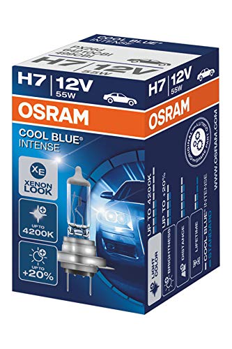 Osram 64210CBI Lámpara para Faros Halógena, 64210CBI-HCB de 12 V, Cool Blue Intense Caja H7
