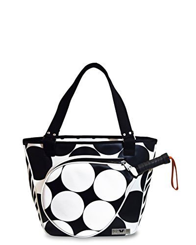 Paletero de Pádel - Con bolsillo para Pala de Pádel - Paletero Pádel Mujer - Bolsa Impermeable - Ideal para Guardar Zapatillas, Ropa y Pelotas de Pádel - Diseño Lunares Blancos - 45 x 36 x 13 cm