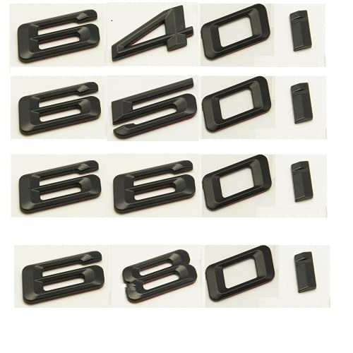 Pegatinas de plástico ABS negro mate número de letras palabras para el coche, emblema para BMW serie 6 620i 630i 640i 650i 660i 680i (630i), color negro mate Pegatinas de plástico ABS negro mate número de letras palabras para el coche, emblema para BMW serie 6 620i 630i 640i 650i 660i 680i (630i), color negro mate
