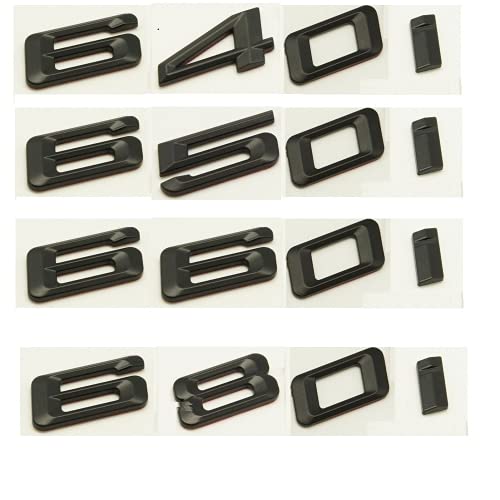 Pegatinas de plástico ABS negro mate número de letras palabras para el coche, emblema para BMW serie 6 620i 630i 640i 650i 660i 680i (630i), color negro mate