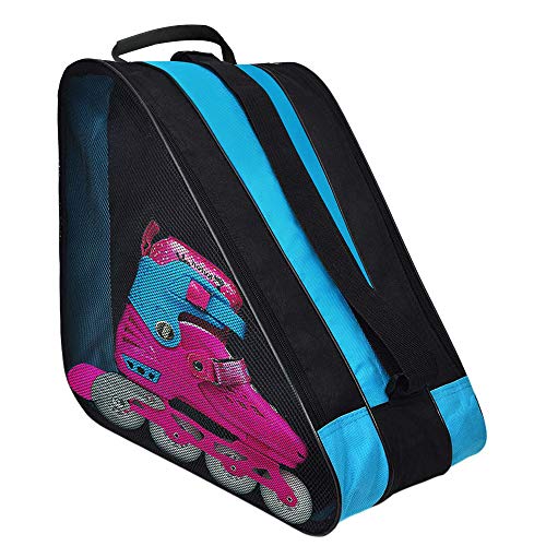 PERFETSELL Mochila para Patines Bolsa Patines para Guardar Patines en Linea Patines de Cuatro Ruedas Patines Roller Patinaje Artistico 3 Compartimentos Bolsa para Patines Casco Protecciones 39x30x20cm