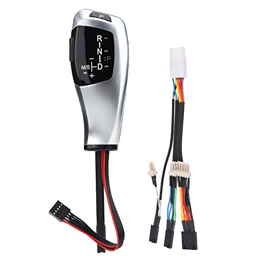 Perilla de engranaje, LHD Palanca de cambio automática de la palanca de cambio de marcha LED para E46 E60 E61 E63 E64(Plata)