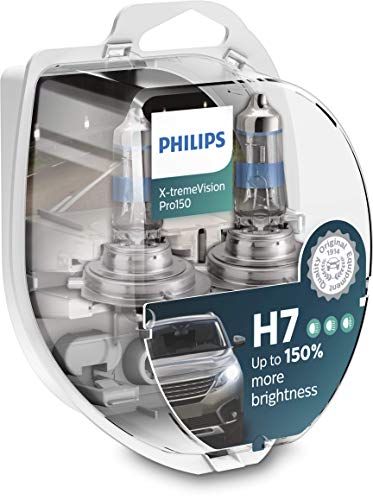 Philips X-tremeVision Pro150 H7 bombilla faros delanteros +150%, paquete doble