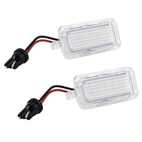 Qiilu 2 uds placa de matrícula de coche LED luz blanca lámpara 6500K para Ford Focus MK2 Hatchback facelifted 2008-2010