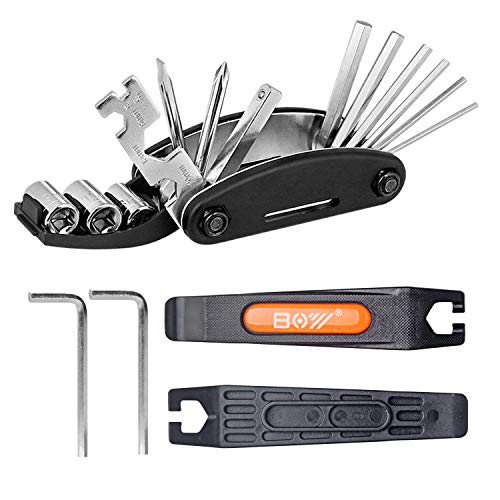 QKURT Conjunto de Kit de reparación mecánico de Bicicletas(Palanca de neumático de Bicicleta, Llaves Allen, Kit de Llave Inglesa multifunción 16 en 1) Herramienta de reparación de Bicicletas QKURT Conjunto de Kit de reparación mecánico de Bicicletas(Palanca de neumático de Bicicleta, Llaves Allen, Kit de Llave Inglesa multifunción 16 en 1) Herramienta de reparación de Bicicletas