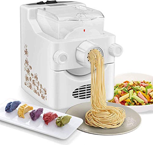 S SMAUTOP Máquina para Hacer Pasta eléctrica, máquina para Hacer Pasta y Fideos Ramen con 9 ajustes de Grosor y 3 moldes para Bolas de Masa, para Hacer Espaguetis fetuccine Penne