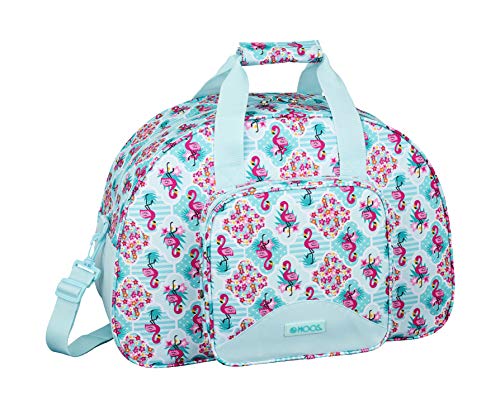 safta Moos Flamingo Turquoise deporte Bolso de viaje, Azul, 48 cm (047279) safta Moos Flamingo Turquoise deporte Bolso de viaje, Azul, 48 cm (047279)