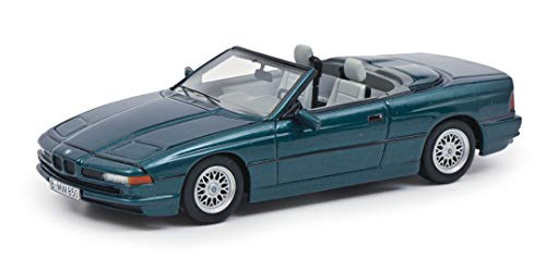 Schuco 450915000 BMW 850 Ci Cabriolet, Interior Gris, Escala 1:43, Resina, edición Limitada 500, Verde metálico