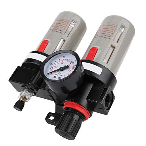 Separador de agua de aceite de tamaño pequeño 0.05-0.9MPA Válvula reductora de presión de filtro dúplex G3 / 8in fácil de transportar para bomba de aire para separación de gas líquido