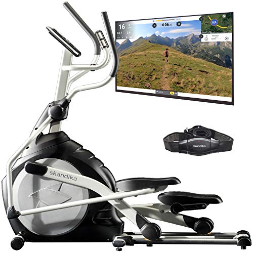 skandika Crosstrainer CardioCross Carbon Pro Elliptical - Elíptica de Fitness, Color Multicolor, Talla DE: 158 x 60 x 117 cm