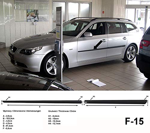 Spangenberg Listones de protección laterales negros para BMW Serie 5 E61 Touring Combi año de fabricación 06.2004 – 12.2010 F15 (3700015)