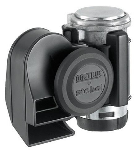 Stebel Nautilus - Bocina de Aire compacta con Doble Tono (12 V), Color Negro