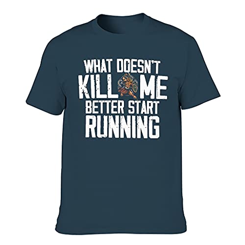 T-HGeschäft Camiseta elástica para hombre Viking was Mich nicht tötet, startet Besser mit dem Running Print, Retro Sport Shirt azul marino XXXL
