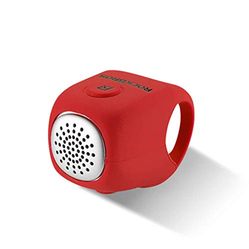 Timbre para bicicleta Electra de Rockbros, 90 dB, timbre eléctrico, bocina, resistente al agua, 3 modos de sonido, color rojo Timbre para bicicleta Electra de Rockbros, 90 dB, timbre eléctrico, bocina, resistente al agua, 3 modos de sonido, color rojo