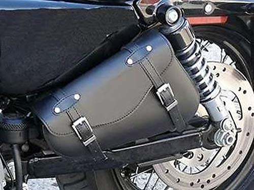 Titolo: Alforja Sola Bolsa cuero real individual (lado izquierdo) para Moto Custom Harley Davidson Sportster 48 Nightster Iron Custom XL 883/1200 Forty Eight 1200X Sevety Two 72 1200T Roadster Super Low Honda Shadow VT 600 750 1100 Black Spirit Yamaha Dra