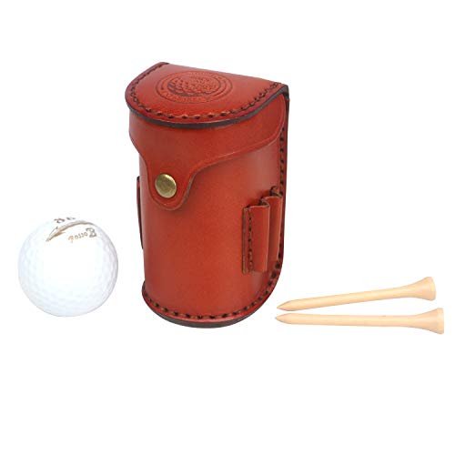 TOURBON Pelota de Golf y Camiseta para Llevar Cartera Bolsa de Cuero Genuino Accesorios Cinturón de sujeción