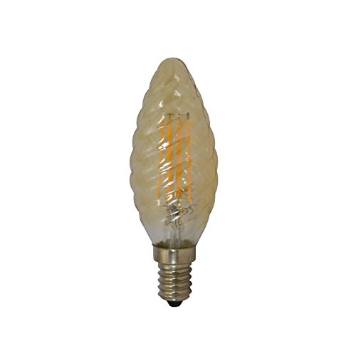 Vision-EL 771233 bombilla LED filamento trenzada (4 W, 2700 ° K Golden, vidrio/aluminio, E14, 4 W, transparente, color cobre