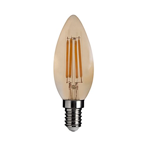 Vision-EL 771272 bombilla LED filamento Golden llama 4 W 2700 ° K recinto, vidrio/aluminio, E14, 4 W, transparente, color cobre
