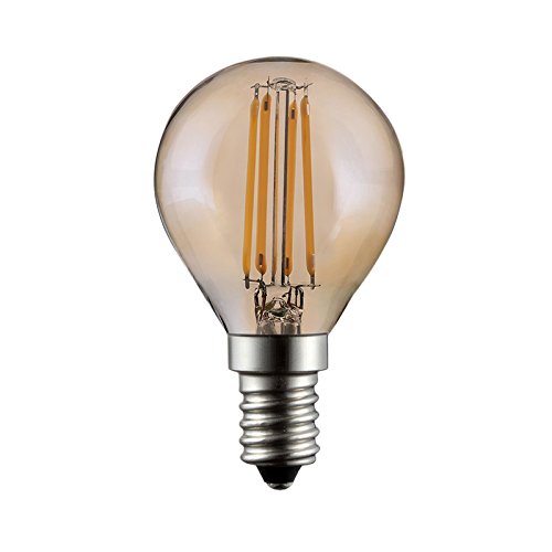 Vision-EL 771312 bombilla LED filamento Golden Bulb P45 4 W 2700 ° K recinto, vidrio/aluminio, E14, 4 W, transparente, color cobre