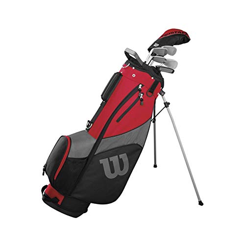 Wilson Golf Medio Set Pro Staff SGI, Juego de Palos de Golf para Hombre, Mano Dominante Izquierda, Nivel Principiante y Avanzado, Grafito, Rojo, WGG150005