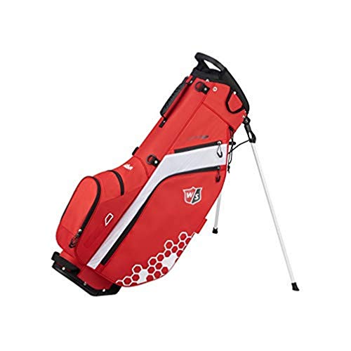 Wilson Staff Feather Stand Bag Bolsa de Golf, Soporte Integrado, 1.7 kg, Unisexo-Adulto, Rojo/Blanco, Talla única