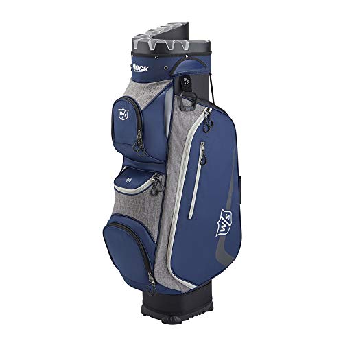 Wilson Staff I Lock III Cart Bag Bolsa de Golf, Capacidad para 9 Palos, 3.2 kg, Unisexo-Adulto, Azul/Plateado, Talla única