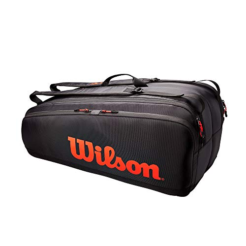 Wilson Tour 6 Bolsa de tenis, Hasta 6 raquetas, Rojo/Negro, WR8011301001 Wilson Tour 6 Bolsa de tenis, Hasta 6 raquetas, Rojo/Negro, WR8011301001