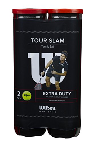 Wilson Tour Slam Pelotas de tenis, 2 tubos con 4 pelotas cada uno, para todas las superficies, amarillo