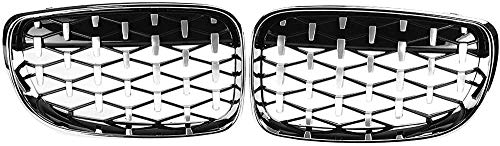 XGFCNB   Rejillas   , para el riñón de Carreras de Coches BMW E81 E82 E87 E88 118i 125i 135i Parrillas 1Pair Diamante Estilo Delantero Rejillas Rejilla