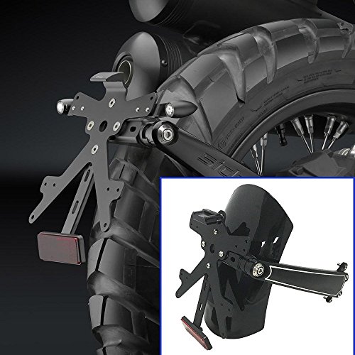 XXEtrade- Soporte para matrícula de motocicleta con brazo lateral para B-M-W R Nine T 1200 2015, negro