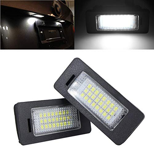 YUGUIYUN Luces de matrícula LED de iluminacion 24 LED SMD Error Free Xenon Blanco Bombilla de Coche para E39 M5 E70 E71 X5 X6 E60 M5 E90 E92 E93 M3 (2pcs)