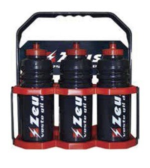 Zeus Kit de cesta + 6 botellas de agua para bicicleta, running, fútbol, entrenamiento, gimnasio, deporte