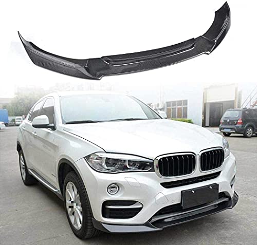 ZQADTU Parachoques con Base de Labio Delantero X6, alerón de Barbilla de Labio Delantero de Fibra de Carbono Adecuado para BMW X6 F16 xDrive35i xDrive50i Parachoques estándar 2014-2018