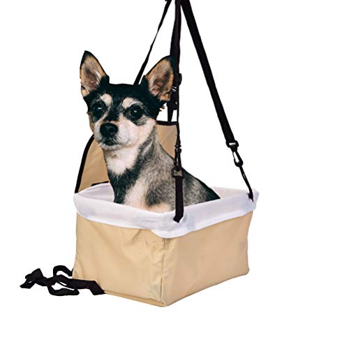 1 bolsa plegable para asiento de coche para mascotas, suministros de viaje, portátil, cesta de seguridad con cinturón de seguridad ajustable para coche, camión, SUV