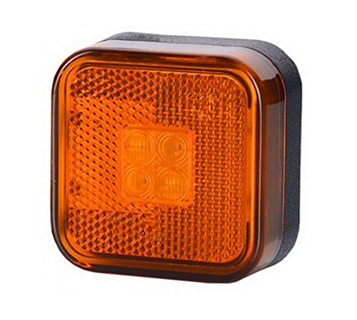 1 x 4 SMD LED luz de marcador lateral naranja 12 V 24 V E-marked coche camión camión remolque camper caravana Van luz de posición ámbar Quadrat cuadrado Universal