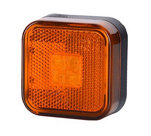 1 x 4 SMD LED luz de marcador lateral naranja 12 V 24 V E-marked coche camión camión remolque camper caravana Van luz de posición ámbar Quadrat cuadrado Universal 1 x 4 SMD LED luz de marcador lateral naranja 12 V 24 V E-marked coche camión camión remolque camper caravana Van luz de posición ámbar Quadrat cuadrado Universal