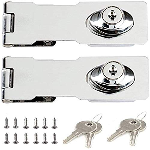 (2 Piezas) Cerrojo de Metal 2.5 Inch Hebilla del Pestillo de La Puerta con Candado y Llave Hardware para Cerrar Cobertizo Puertas Gabinetes Cajas Mueble (2 Piezas) Cerrojo de Metal 2.5 Inch Hebilla del Pestillo de La Puerta con Candado y Llave Hardware para Cerrar Cobertizo Puertas Gabinetes Cajas Mueble