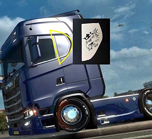 2 placas de ventana de acero inoxidable grabadas con láser Griffins para nueva generación Scania S 2016+ camiones cromo pulido