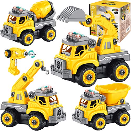 4 in 1 Desmontar y Ensamblarde Vehiculos Construccion Juguete teledirigido Camión Juguete Excavador Juguete con Música Ligero Función Vehiculos Arena Juguete Stem Regalo para niño 3 4 5 6 7 8 años 4 in 1 Desmontar y Ensamblarde Vehiculos Construccion Juguete teledirigido Camión Juguete Excavador Juguete con Música Ligero Función Vehiculos Arena Juguete Stem Regalo para niño 3 4 5 6 7 8 años