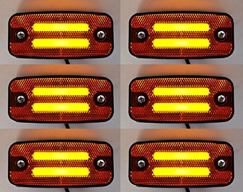 1 X Flush Kelsa Barras Techo Bull Barra Lateral Barra De Paso 2 LED Rojo Marcador Luz Indicador Lámpara 24 V Remolque Bus Van Camión