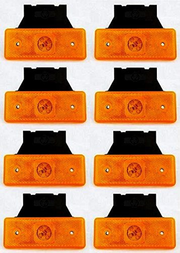 8 luces de gálibo naranja ámbar 24 V marcador lateral 4 luces LED con soportes para volquete, remolque, chasis, camión, caravana, bus