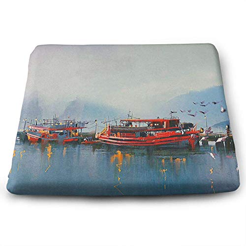 ADGoods Cojín de Asiento Cuadrado City Painting Memory Foam Seat Cushion Square Chair Cushion Pad Fits Wheelchair For Office,Home,Car,Kitchen