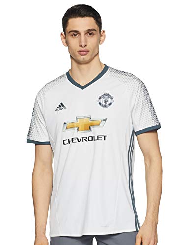 adidas 3 JSY Camiseta 3ª Equipación Manchester United 2015/16, Hombre, Blanco/Azul, XS