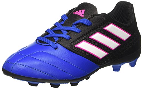 adidas Ace 17.4 FxG J, Botas de fútbol Unisex Adulto, Negro (Core Black/Footwear White/Blue), 37 1/3 EU