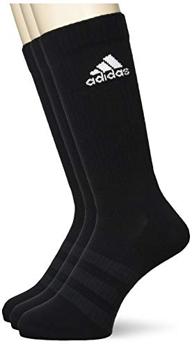 adidas CUSH CRW 3PP Socks, Unisex adulto, Black/Black/White, M