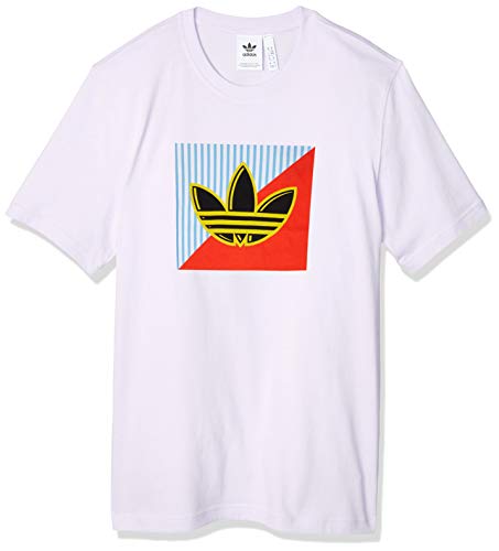 adidas Diagonal Logo T Camiseta de Manga Corta, Hombre, White, S