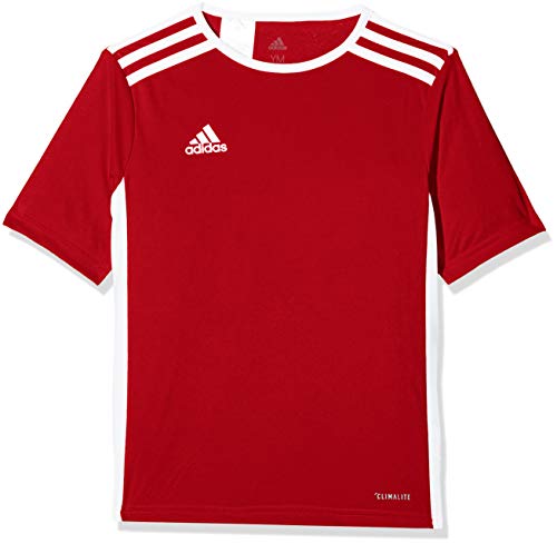 adidas Entrada 83 Camiseta de Fútbol para Hombre de Cuello Redondo en Contraste, Rojo (Power Red/White), XL